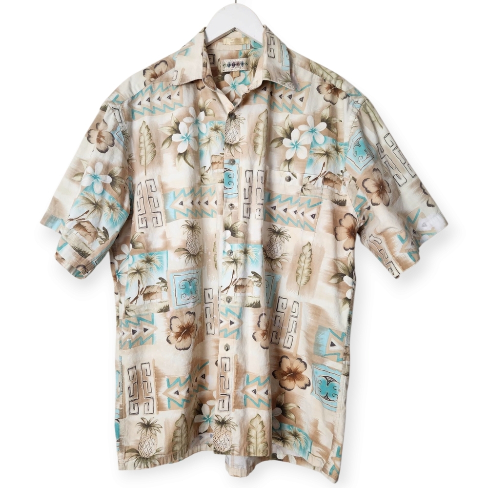 Vintage 80's Hawaiian Short Sleeve CAMPIA MODA Shirt Size Large